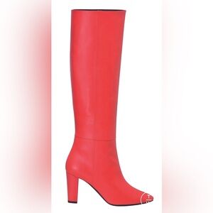 Longchamp Vibrant Red Heeled Boots